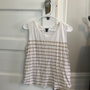 JCrew gold striped tank